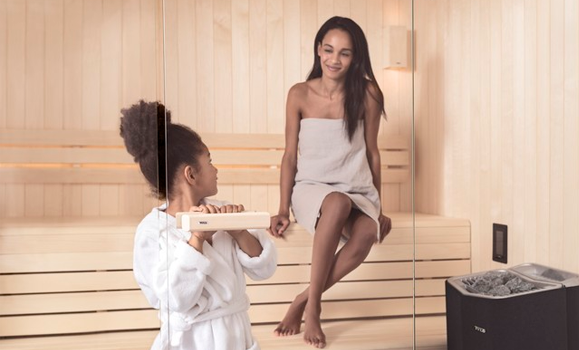 Woman-and-child-sauna